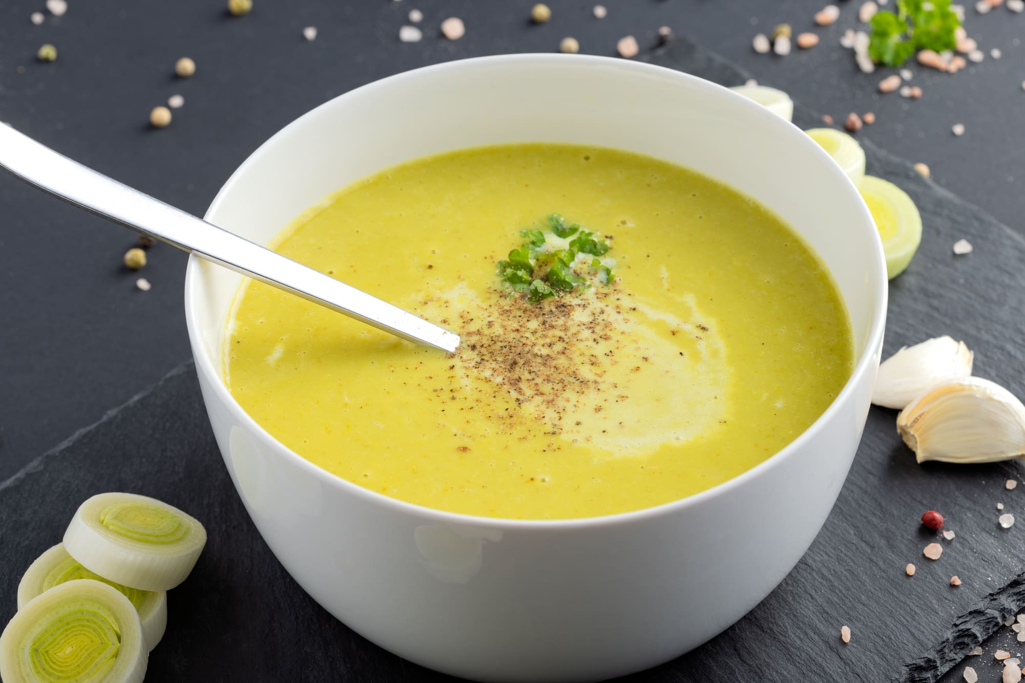 Leek Soup (fresh made) in a bowl